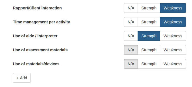 App Strength Weakness Selection